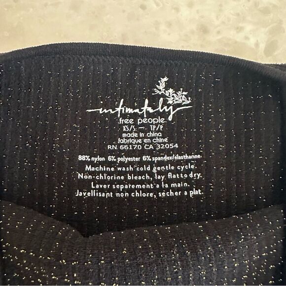 Free People Lurex Solid Rib Brami in Black Combo - Picture 5 of 6